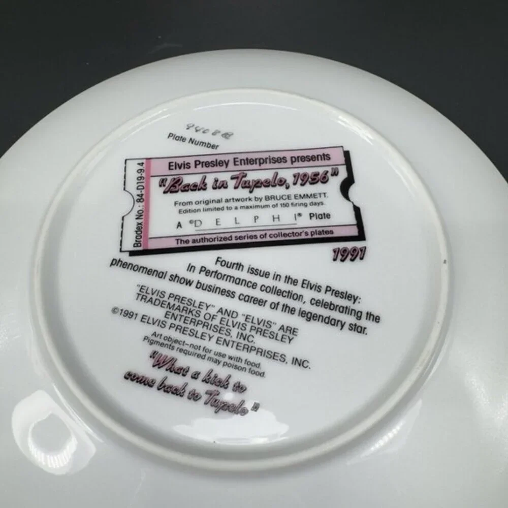 Elvis Presley Back To Tupelo Plate Dish The USS Arizona No 4 Vintage 1997 Delphi